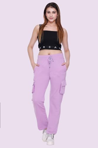Image of White Moon Women's 4 Pocket Cargo Joggers for Gym - Comfortable Track Pants for Women, Cotton Jogger Combo Pack of 2, Ideal Track Pants for Women, Cargo Joggers for Everyday Wear