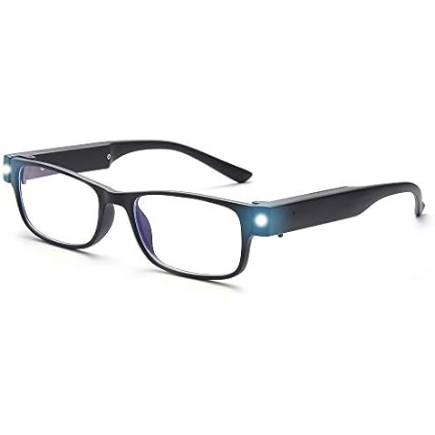 OuShiun Reading Glasses with LED Light Readers Blue Light Blocking Anti Eyestrain Eyeglasses Lighted Nighttime(Black,+3.50) Cover
