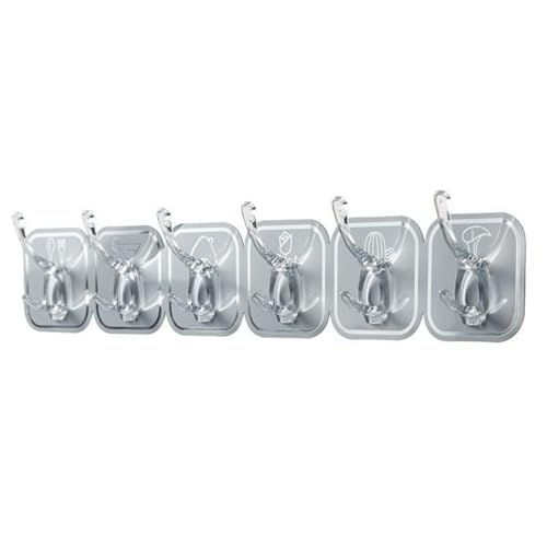 Image of Adhesive Wall Hooks Set | 18 Hook | Waterproof Oil Proof Foldable Self Adhesive Hooks | Reusable Invisible Organizer for Kitchen, Bathroom, Bedroom & Office - Multicolor