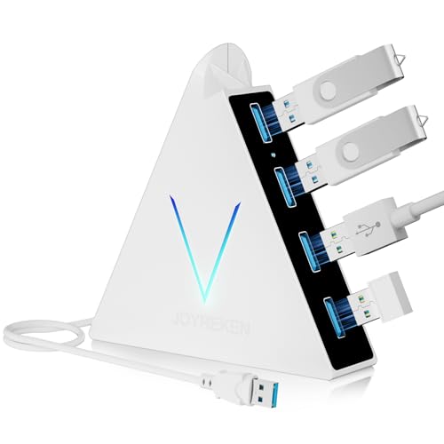 Specifico: Informatica JoyReken 4-Port USB 3.0 Hub, FlyingVHUB Vertical Data USB Hub with 2 ft Extended Cable, for Mac, PC, Xbox One, PS4, PS5, iMac, Surface Pro, XPS, Laptop, Desktop, Flash Drive, Mobile HDD