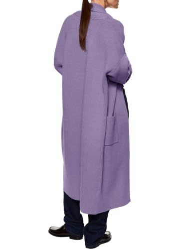 Image of Womens Long Sleeve Cardigan Sweaters Oversized Open Front Maxi Coat | Trendy Casual,Lapel,Knitted Coatigan,Soft Warm,Overcoat Pocket,2026 Fall Winter,Work Office,Going Out
