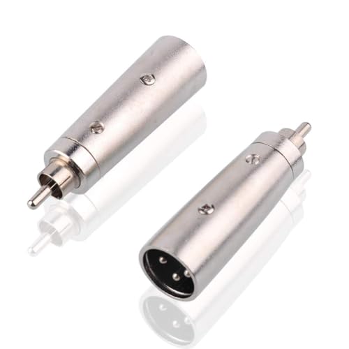Image of MX XLR Male to RCA Female Converter A /V Jack Adaptor Audio Connector RCA to XLR Male Plug Cable Adapter(Pack of 2)