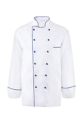 GREIFF Kochjacke Cuisine Supreme, 360, Farbe: Weiß Paspel Königsblau, Größe: 64