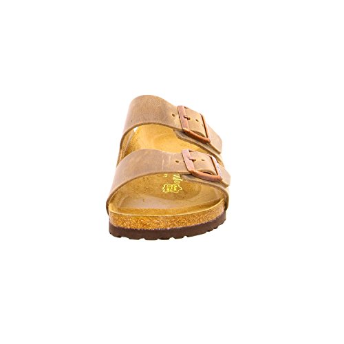 Image of Birkenstock Womens Arizona Tabacco Brown Waxy Leather Sandals 39 EU (M6 /L8 US) N 352203