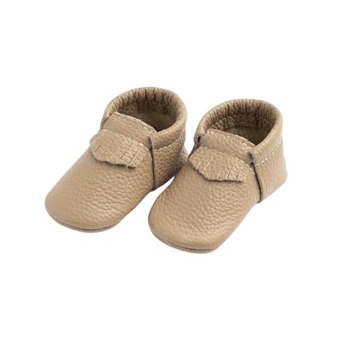 Freshly Picked City Leather Baby Moccasins Unisex - Brown (Toast, 1)