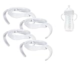 4 Pack Compatible Baby Bottle Handles for Philips Avent Natural Baby Bottles,Baby Bottle Holder - White