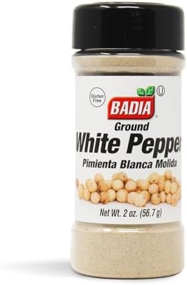 Badia Ground White Pepper, 2 oz – Smooth, Mellow Heat and Delicate Flavor for Light Sauces, Soups, Poultry and Seafood