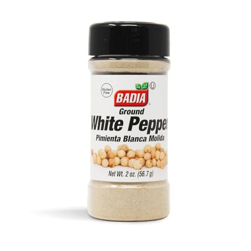 Badia Ground White Pepper, 2 oz – Smooth, Mellow Heat and Delicate Flavor for Light Sauces, Soups, Poultry and Seafood