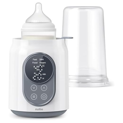 Nuliie Flessenwarmer, snelle elektrische sterilisator, 10-in-1, voor moedermelk of formule met digitale timer, intelligente temperatuurregeling en automatische uitschakeling, 220 V