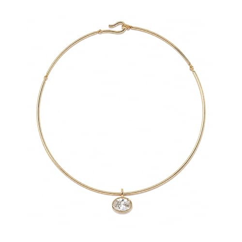House Of Hunter Gold Oval Bezel Collar Charm Necklace (Clear)
