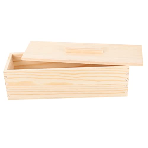 Cabilock Non-stick Loaf Container Wooden Lidded Toast Box Acacia Bread Mold Perfect for Bread Toast