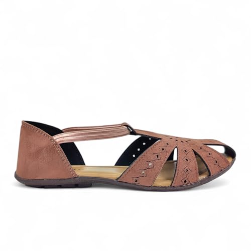 Image of Women's Flat Sole Stylish Sandal | Doctor Insole For Comfort & Durability | Arch Support | True Anti-Skid TPR Sole | Lazer Cut Design | Fashionable & Trendy (WL-04)