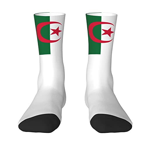 Melbrakin Chaussettes d'équipage de drapeau de l'Algérie Chaussettes athlétiques d'été évacuant l'humidité pour hommes et femmes