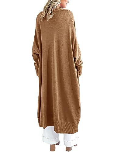 Danedvi Womens Long Cardigan Sweaters 2025 Fall Chunky Knit Oversized Slouchy Open Front Warm Coats with Pockets3