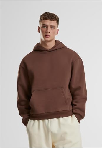 Urban Classics Fluffy Hoody, casual hoodie voor heren, oversized fit, maten S-5XL, Chocolatebrown, S - Afbeelding 4