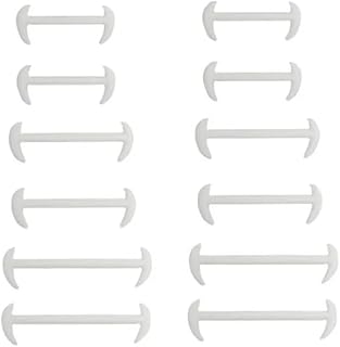 MySouq-Store 1Set Unisex Leather Shoes No Tie Elastic Silicone Shoe Laces (Set of 12 Pieces, 3 Sizes)