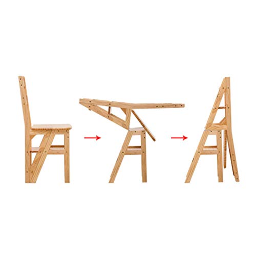 Taburete de escalada DASHADAO de madera maciza con 4 peldaños plegables para cocina 6