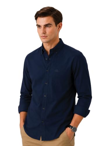 ADRO Men's Midnight-Navy Oxford Cotton Casual Shirt - Image 5