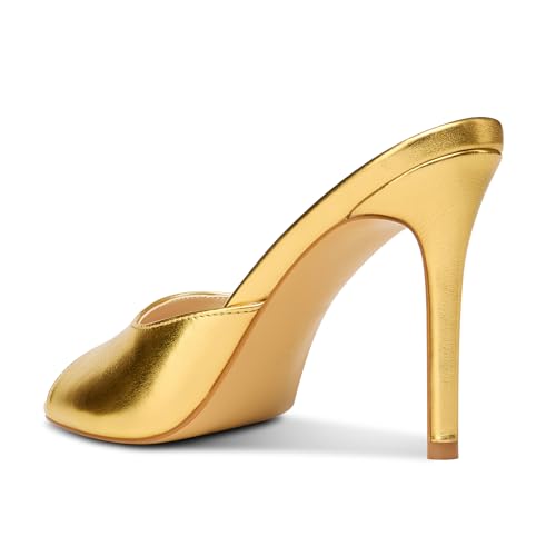 Image of TNYNFBEB Women Stiletto High Heel Peep Open Toe Sandals Slingback Slip-on Wedding Office Cute Basic Classic 3.9 Inches Heels
