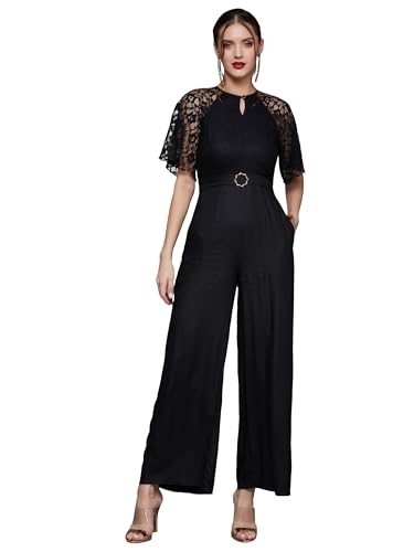 Image of Miss Chase Women's Self Design Cut-Out Georgette Jumpsuit