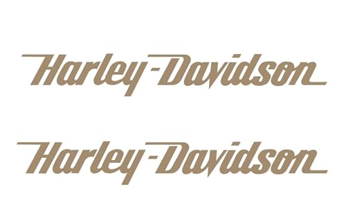 Image of Motorcycle Logo hd Design Vinyl Decal #2 Piece Moto HD Club 7.88 inchx1.06 inch (Gold)