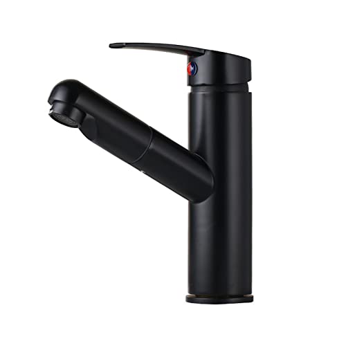Mitigeur de lavabo rétractable noir orientable à 180° pour salle de bain - 2