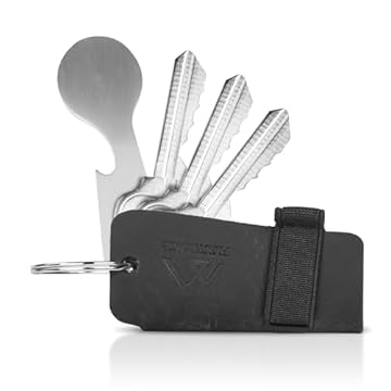 flintronic Portachiavi, Tessuto Compatto In Vera Pelle Organizzatore di Chiavi, Unisex Key Holder Portafoglio Tieni Premuti 6 Tasti（Marrone/Nero