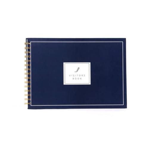 Image of Visitor Book - 8 x 12 Inches | Wiro Bound Guest Register for Hotels, Offices, Exhibitions, Boutiques & Business Use | Medium Size Visitor Log Book for Reception & Front Desk