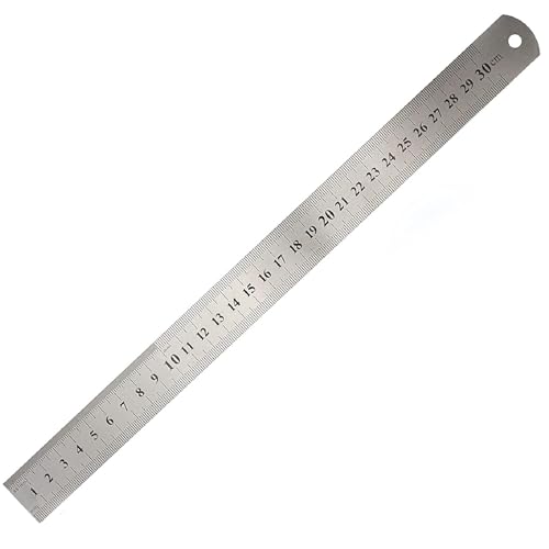 直線定規 30cmスチール定規ステンレス鋼定規 機械工エンジニア定規 製図用金属定規 センチメートル (30CM)
