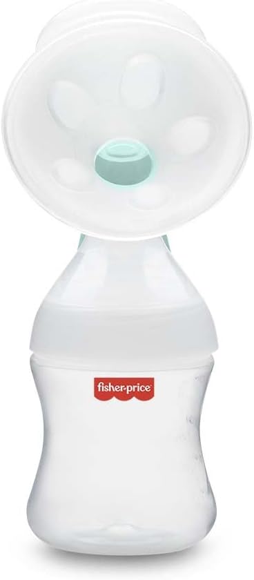 Top view of the Fisher-Price Manual Breast Pump, showing the silicone flange and the central opening for the nipple.