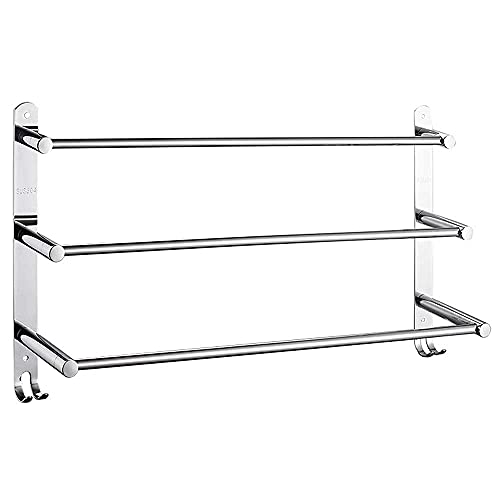 Porte-serviettes mural à trois couches avec base solide, étagère durable et robuste pour cuisine