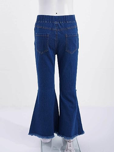 Shinsto Kids Girls Casual Jeans Bell Bottom Denim Pants Jeans Ripped High Waist Retro Wide Leg Flare Pants4