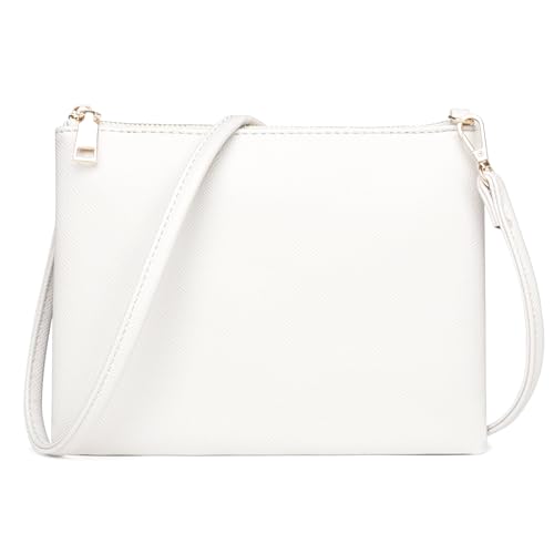 Umhängetasche Klein Damen Schultertasche mit Handgelenkband & Verstellbar Abnehmbar Schultergurt Handy Handytaschen Geldbörse Handtaschen Mode Shoulder Bag Crossbody Tasche(Weiß Handtasche Mädchen)