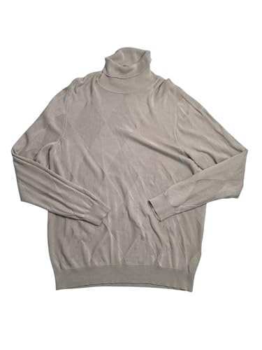 Alfani Mens Textured Turtleneck Sweater London Plane Light Grey Large