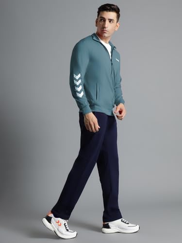Image of hummel Promo Men's All weather Regular Fit Track Suit with Zipper and Pockets Comfortable Breathable Stretchable Soft Fabric For Everyday Use Ideal for Gym Training or Running Loungwear