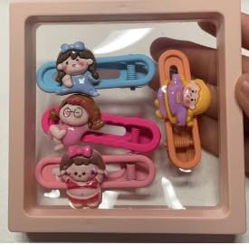 PURAIMAヘアアクセサリー キッズ、前髪クリップ、ヘアピンと髪ゴム 子供、さまざまな ヘアピン おしゃれ、動物、花、スマイリーフェイス、ハート、キャンディーなどの前髪クリップ キャラクター、5パック