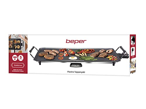 BEEPER-90386-Beper-90386-Plancha-de-Teppanyaki-1800-W-Aluminio-Antiadherente-Negro