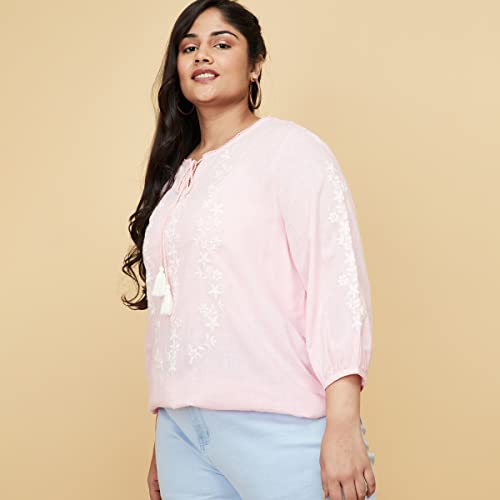 Image of Max Plus Size Women Schiffli Embroidered Top