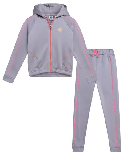 Body Glove Girls' Jogger Set - 2 Piece Fleece Sweatshirt and Sweatpants Sweatsuit (7-12)