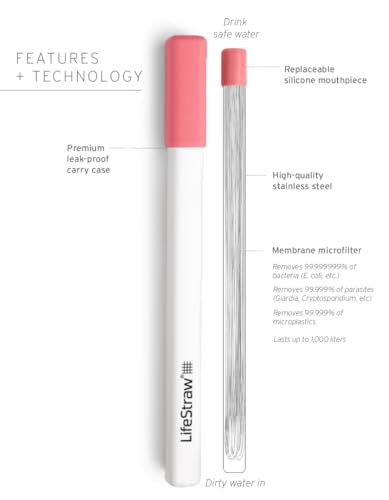 Image of LifeStraw Sip - Reusable Stainless Steel Water Filter Drinking Straw