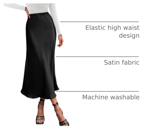 Image of BTFBM 2026 Summer Womens Skirts Silk Elegant High Waist Flowy Long Satin A-Line Midi Skirt Cocktail Wedding Party