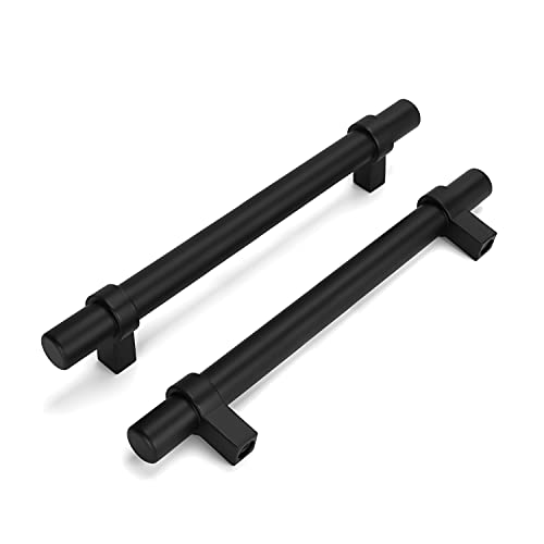 10Pack POWPULL 5 in Black Cabinet Pulls, Matte Black Cabinet Handles, Black Hardware for Cabinets Black Kitchen Cabinet Handles Black Cabinet Hardware Black Kitchen Cabinet Handles 5 in Hole Center