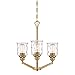 DESIGNERS FOUNTAIN 96383-BG Drake - Three Light Chandelier, Brushed Gold Finish with Clear Hammered Glass