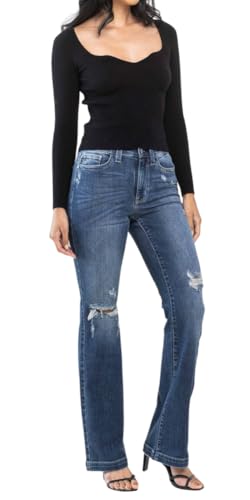 Judy Blue Mid Rise Hand Sand & Destroy Bootcut4