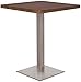 Produktbild SixBros. Bartisch Bistrotisch Tisch Nussbaum Holzoptik Eckig Edelstahlfuß 60x60x75 - M-BT60/1431