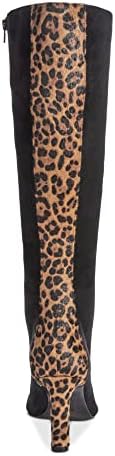 ALFANI Womens Black Animal Print Calf Hair Tadashi Pointed Toe Block Heel Zip-Up Dress Boots 8.5