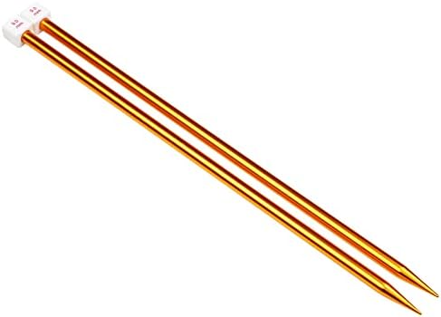 Coopay Knitting Needles 5.0mm x 35cm, Metal Knitting Pins Beginners Professional Knitters, Lightweight Knitting Needles for Arthritic Hands, Long Needles for Jumpers Blankets Large Projects