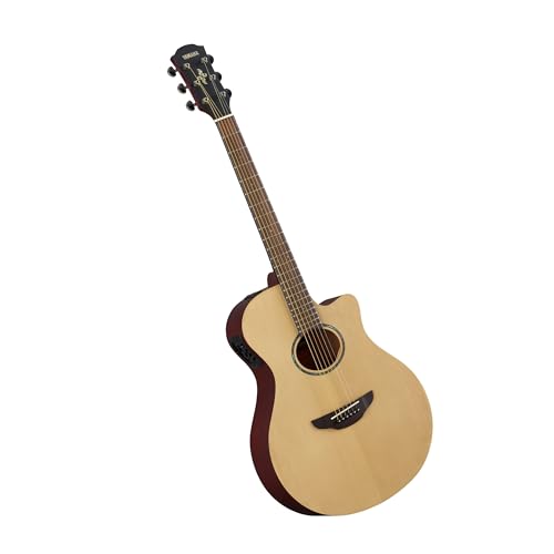 YAMAHA APX600M Elektroakustik-Gitarre – Mattes Finish, Schlanker Thinline-Korpus, 25' Mensur, Massive Decke, System65 Tonabnehmer mit EQ und Stimmgerät – Natural Satin
