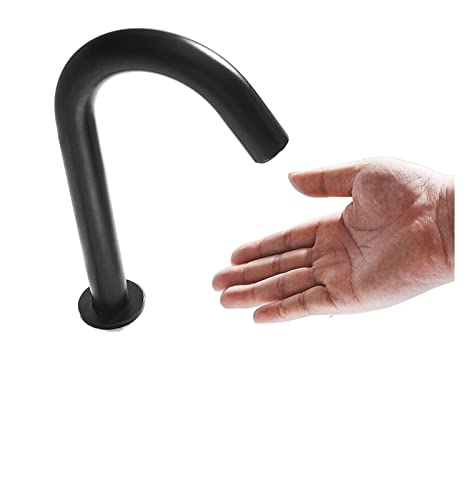 Grifo de lavabo negro de latón con sensor automático para baño 3