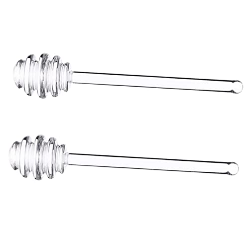 VOSAREA 2Pcs Stirring Sticks Plastic Coffee Mixing Sticks for Honey Syrup and Jam Dispensing Lightweight Design with Deep Grooves for Easy Use and No Spills